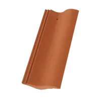 Terran Synus ColorSystem polovičná škridla Medeno-hnedá sa používa pri riešení nárožia, úžľabia a štítu.